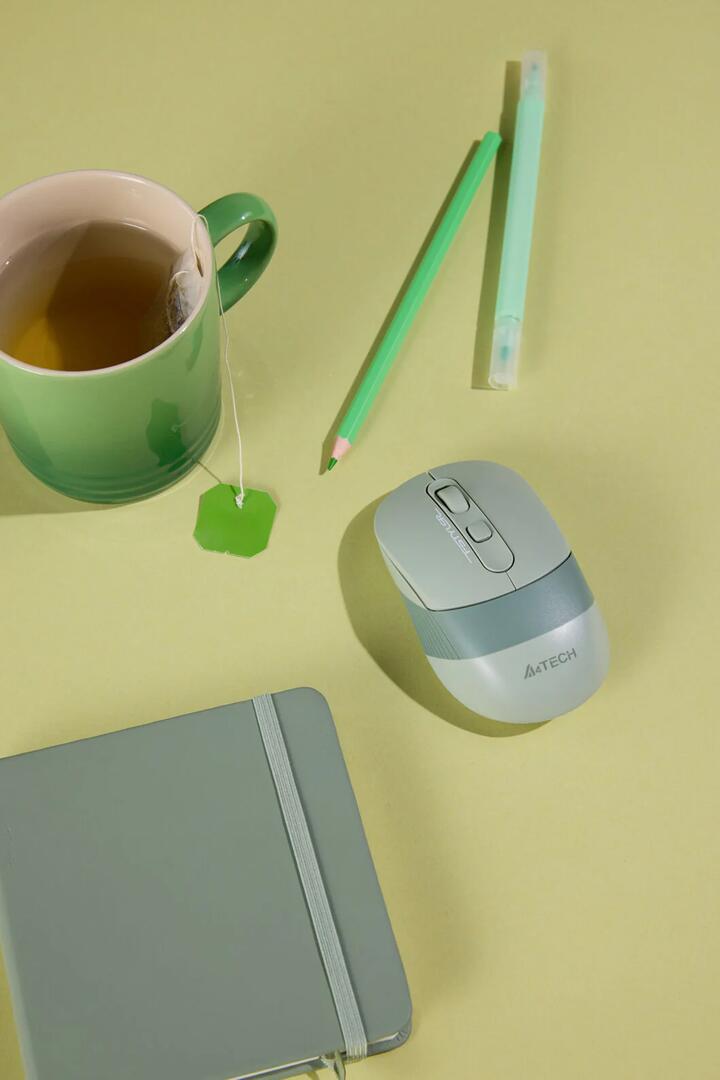Image of Electronics Accessories. Productname: A4Tech FB10CS Matcha Green Compact Silent Office Mouse in Matcha Green colour by brand - A4Tech