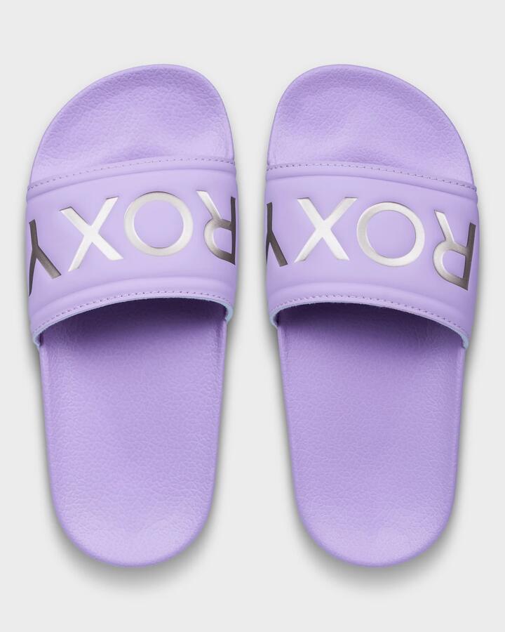 Image of Slippers. Productname: roxy Girls 4-16 Rg Slippy Ii Slides Crocus - in Crocus colour by brand - Roxy