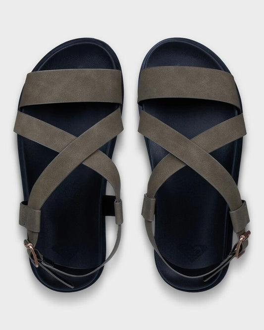 Image of Sandals. Productname: roxy Womens Zaho Crossed Sandals Oil Green - in Oil Green colour by brand - Roxy