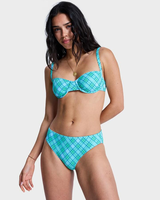 Image of Swimwear. Productname: roxy Womens Printed Essentials Hipster Bikini Bottom Katydid As If Plaid - in Katydid As If Plaid colour by brand - Roxy