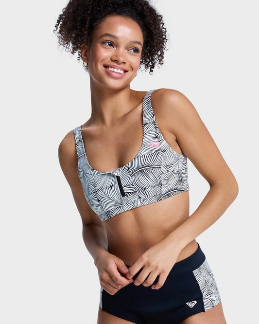 Image of Swimwear. Productname: roxy Womens Pro Surf Athletic Tri Bikini Top Anthracite Popiscus - in Anthracite Popiscus colour by brand - Roxy