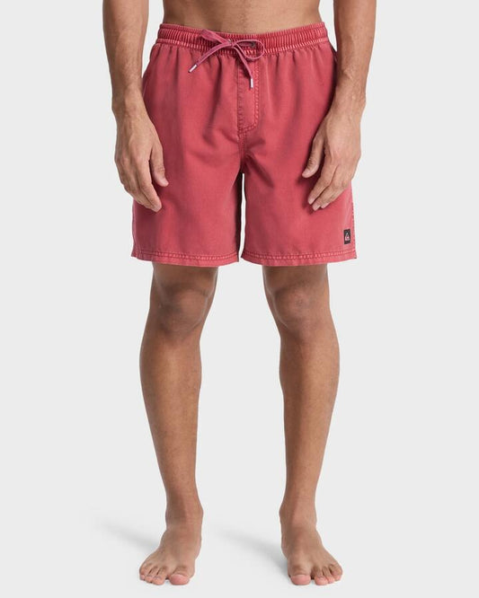 Image of a model wearing Shorts. Productname: quiksilver Mens Surfwash 17" Swim Shorts Burnt Russet - in Burnt Russet colour by brand - Quiksilver