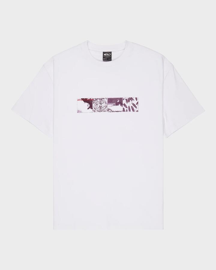 Image of a model wearing Tops. Productname: quiksilver Mens Mercury Fortex T-Shirt White - in White colour by brand - Quiksilver