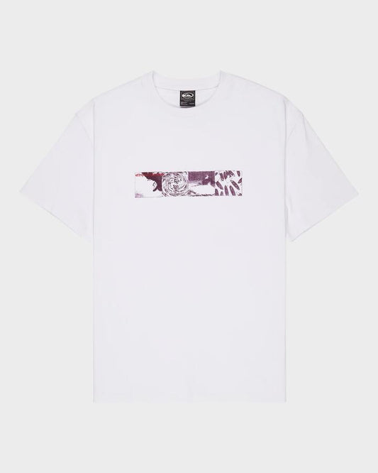 Image of a model wearing Tops. Productname: quiksilver Mens Mercury Fortex T-Shirt White - in White colour by brand - Quiksilver