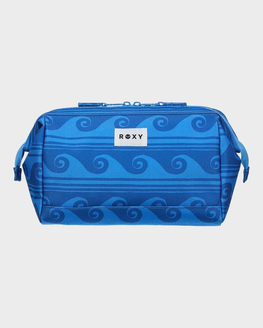 Image of Accessories. Productname: roxy - Womens Tiny Trip Vanity Case - Silver Lake Blue Make A Spl Ax - in Silver Lake Blue Make A Spl Ax colour by brand - roxy