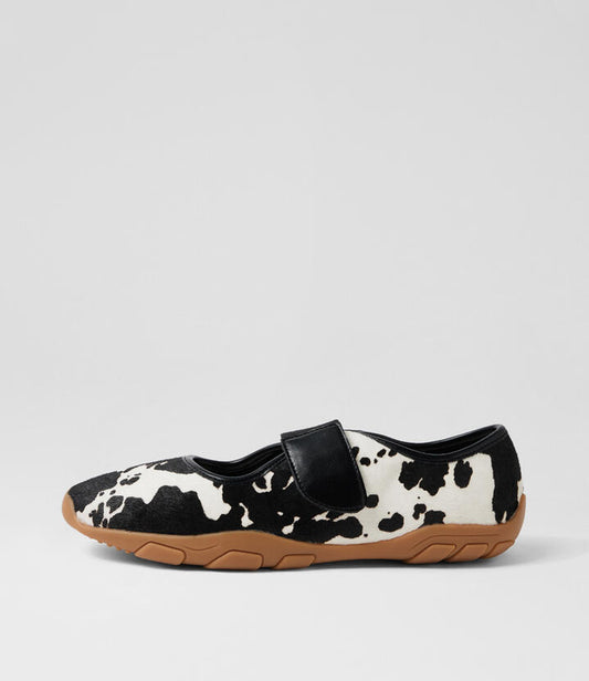 Image of Sneakers. Productname: Dafne Black White Cow Pony Sneakers in Blk&White Cow colour by brand - MOLLINI