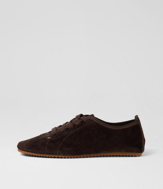 Image of Sneakers. Productname: Timbo Chocolate Suede Sneakers in Chocolate colour by brand - MIDAS
