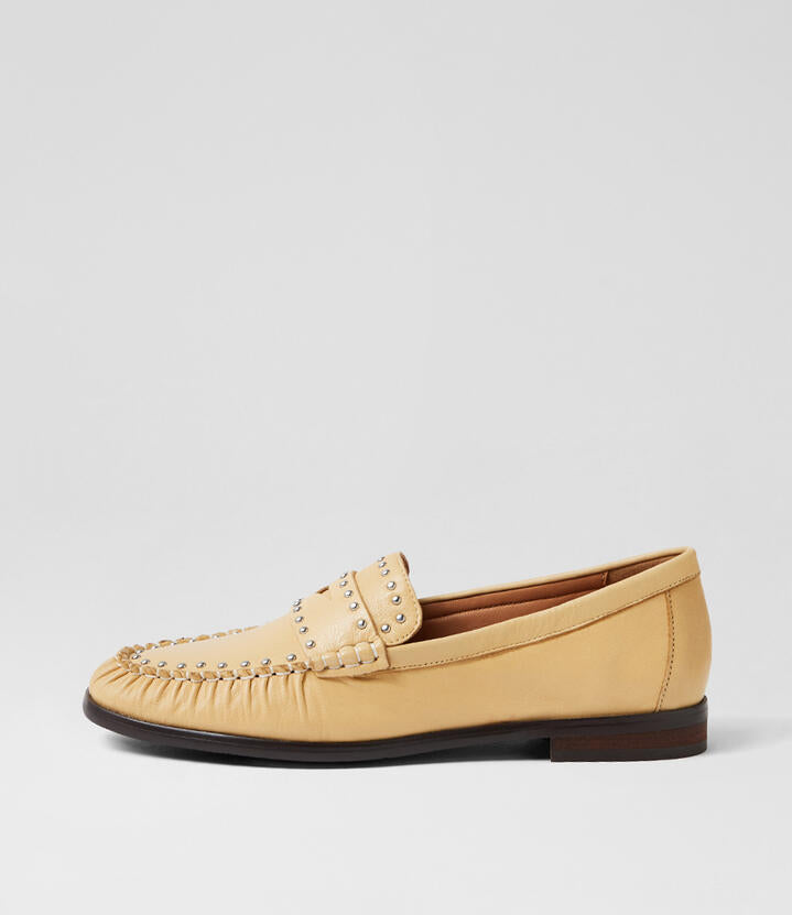 Image of Flats. Productname: Meepo Butter Leather Loafers in Butter colour by brand - MIDAS