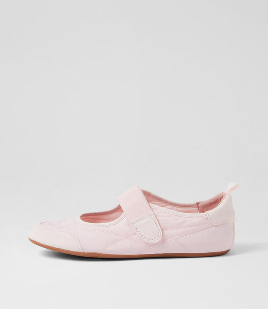 Image of Sneakers. Productname: Battu Pale Pink Suede Fabric Sneakers in Pale Pink colour by brand - MIDAS