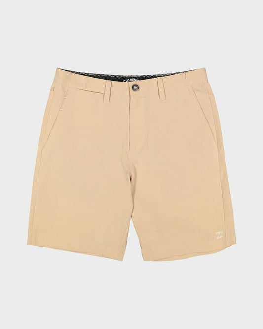 Image of a model wearing Shorts. Productname: billabong Mens Primary Submers 19" Hybrid Shorts Oatmeal - in Oatmeal colour by brand - Billabong