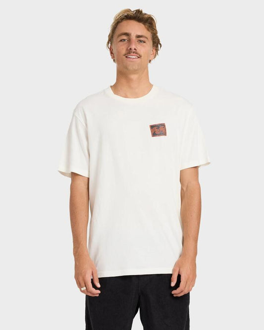 Image of T-Shirts. Product name - Billabong Mens Crayon Wave T-Shirt Off White in Off White colour by brand - Billabong
