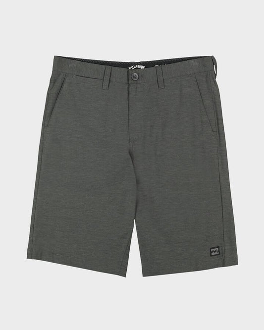 Image of a model wearing Shorts. Product name - Billabong Mens Crossfire 21" Hybrid Shorts Asphalt in Asphalt colour by brand - Billabong