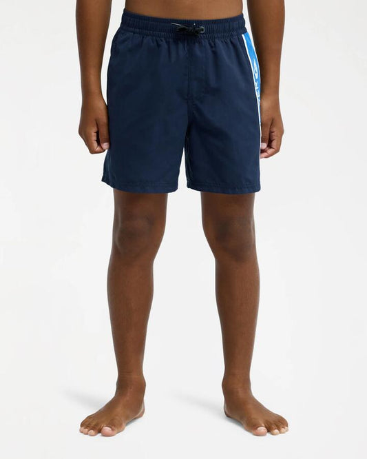 Image of a model wearing Shorts. Productname: quiksilver Boys 8-16 Everyday Cliker 15" Swim Shorts Dark Navy - in Dark Navy colour by brand - Quiksilver