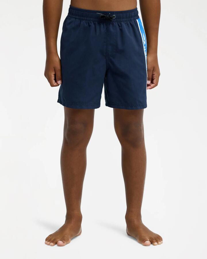 Image of a model wearing Shorts. Product name - Quiksilver Boys 8-16 Everyday Cliker 15" Swim Shorts Dark Navy in Dark Navy colour by brand - Quiksilver