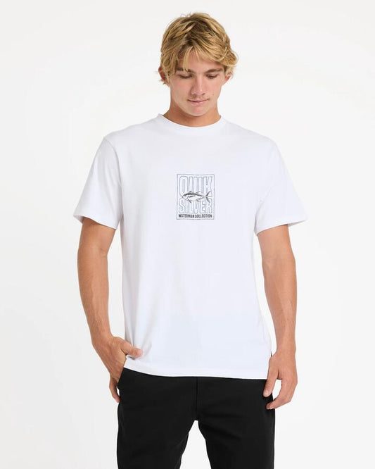 Image of T-Shirts. Product name - Quiksilver Mens Blind Cast T-Shirt White in White colour by brand - Quiksilver