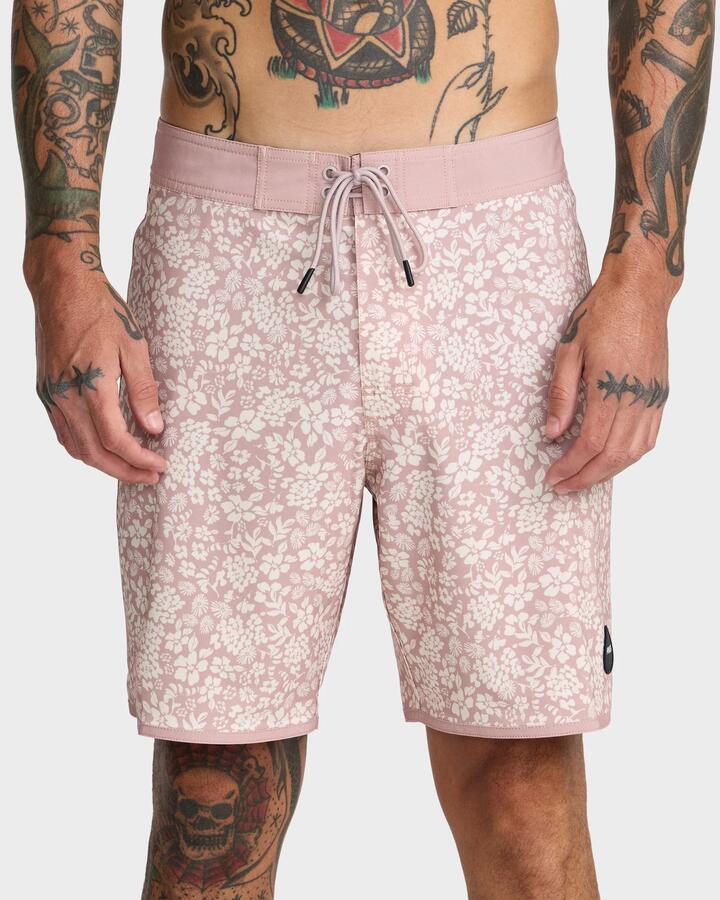 Image of Swimwear. Product name - RVCA Mens Northen 18" Boardshorts Pale Mauve in Pale Mauve colour by brand - RVCA
