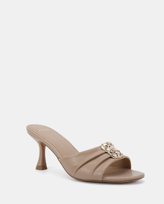Image of Heels. Productname: Fernanda: Neutral - Women's Strappy - Low Heel in Neutral colour by brand - Novo