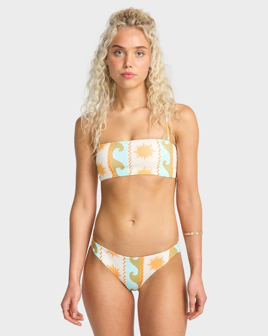 Image of a model wearing Tops. Productname: billabong - Womens Sunblind Tully Bandeau Bikini Top - Salt Crystal - in Salt Crystal colour by brand - billabong