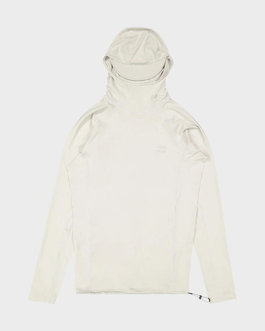 Image of a model wearing Tops. Product name - Billabong Mens Strike Mission Long Sleeve Rashvest Silver in Silver colour by brand - Billabong