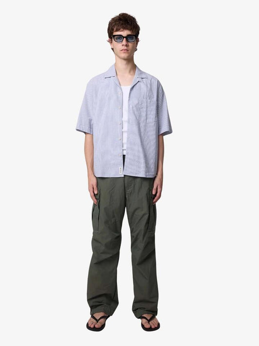 Image of a model wearing Tops. Productname: Article One Nice Shirt in Blue Stripe colour by brand - Article One