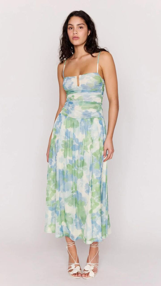 Image of Dresses. Product name - Watercolour Mesh Maxi Dress in Watercolour Floral colour by brand - MINKPINK
