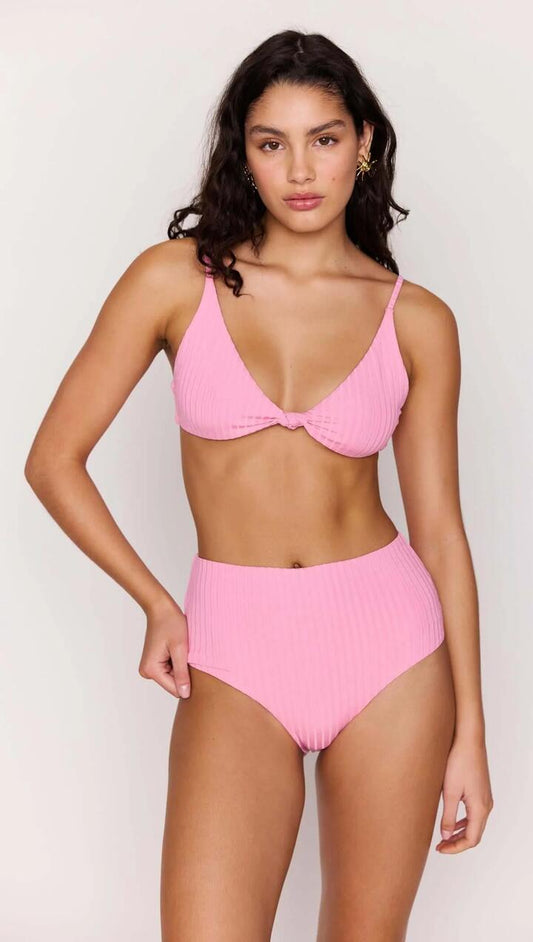 Image of Swimwear. Product name - Pink Knot Bikini Top in Pink colour by brand - MINKPINK