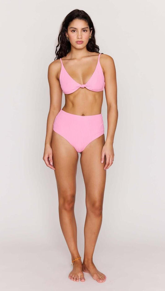 Image of Swimwear. Product name - Pink High-Waist Bikini Bottoms in Pink colour by brand - MINKPINK