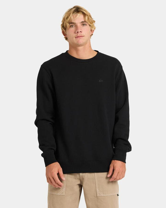 Image of Accessories. Product name - Quiksilver Mens Salt Water Crew Neck Black in Black colour by brand - Quiksilver