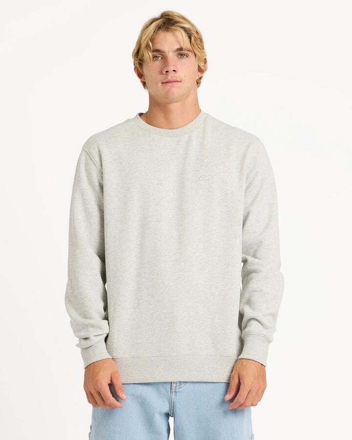 Image of Accessories. Product name - Quiksilver Mens Salt Water Crew Neck Light Grey Heather in Light Grey Heather colour by brand - Quiksilver