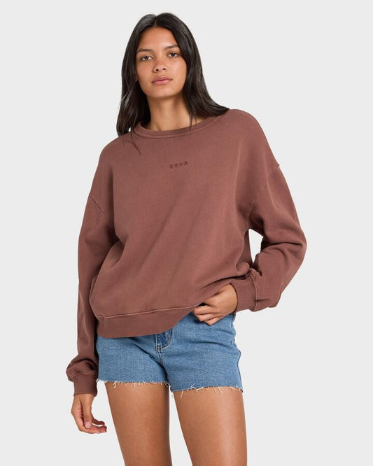 Image of Accessories. Productname: rvca - Womens Rvca Pocket Crew Neck - Terra Brown - in Terra Brown colour by brand - rvca