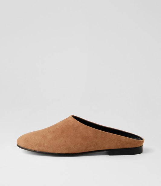 Image of Sandals. Productname: Ulysen Coffee Suede Mules in Coffee colour by brand - MOLLINI