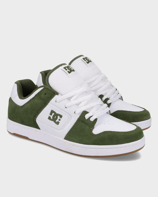 Image of Shoes. Product name - DC Shoes Mens Manteca 4 Skate Shoes Olive/White in Olive/White colour by brand - DC Shoes