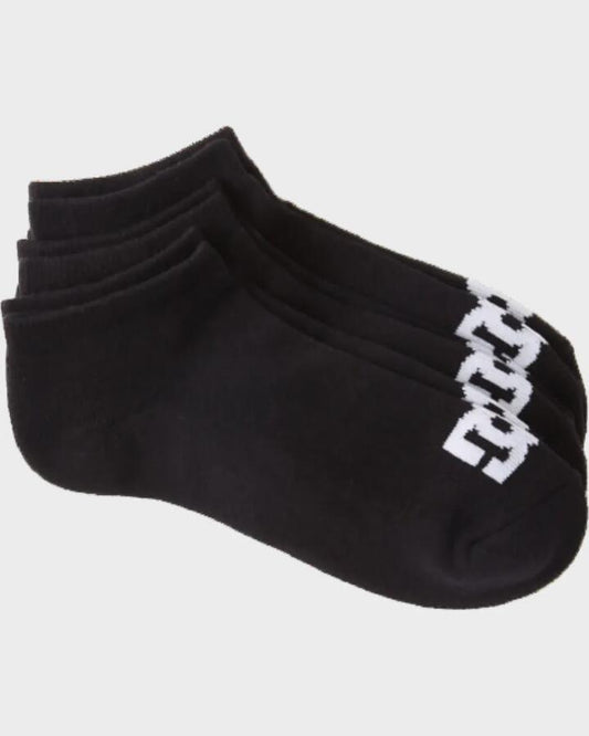Image of Socks. Product name - DC Shoes Mens Dc 3-Pack Ankle Socks Black in Black colour by brand - DC Shoes