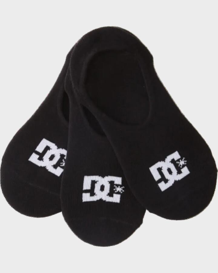 Image of Shoes. Product name - DC Shoes Mens Dc 3-Pack Liner Socks Black in Black colour by brand - DC Shoes