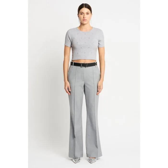 Image of a model wearing Tops. Productname: Equilateral Tee in Grey Marle colour by brand - sass and bide