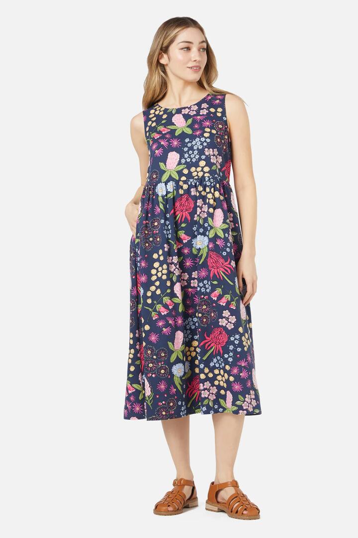 Image of Dresses. Productname: Bouquet Midi Dress in Navy colour by brand - Princess Highway