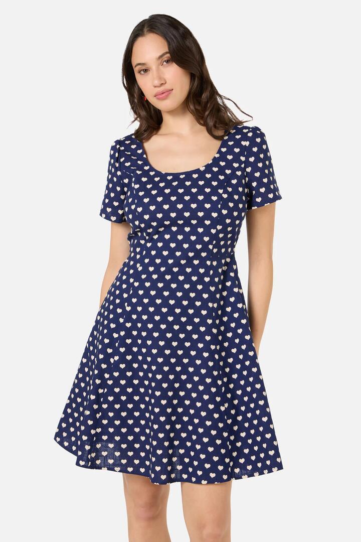 Image of Dresses. Productname: Sweet Heart Mini Dress in Navy colour by brand - Princess Highway