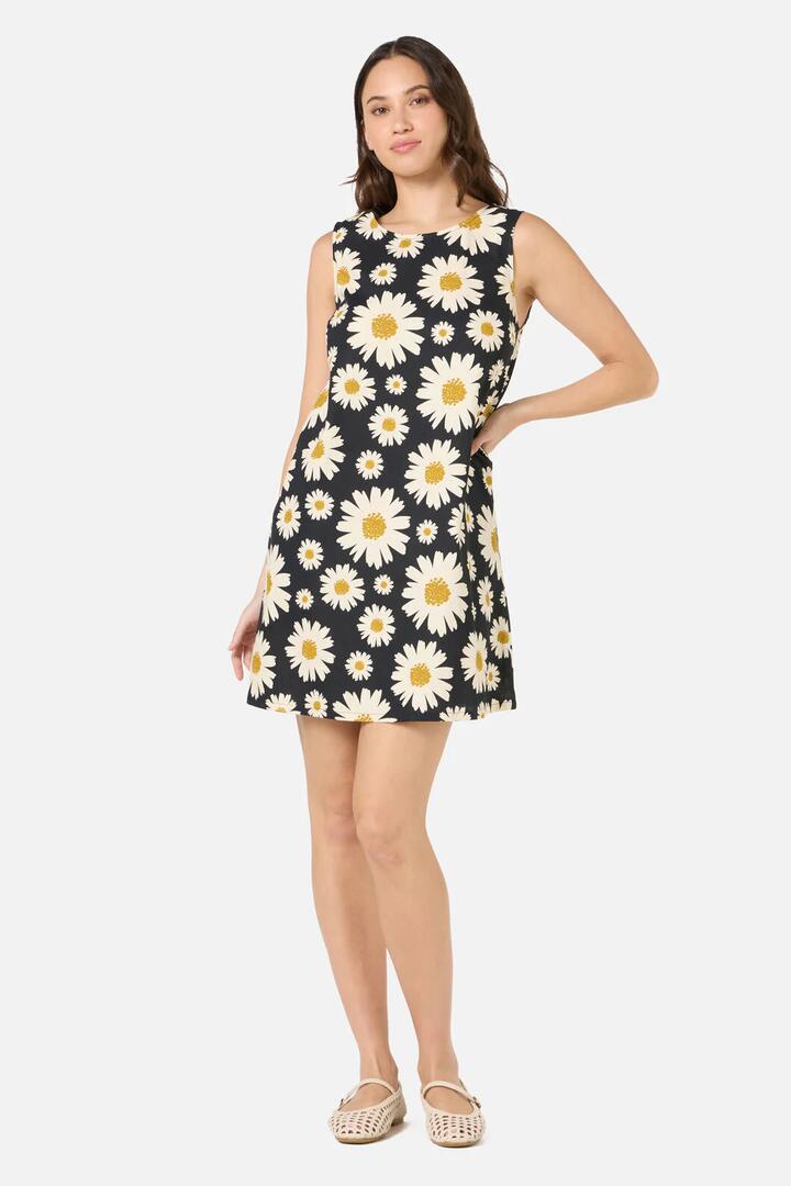 Image of Dresses. Productname: 60's Daisy Mini Dress in Black colour by brand - Princess Highway