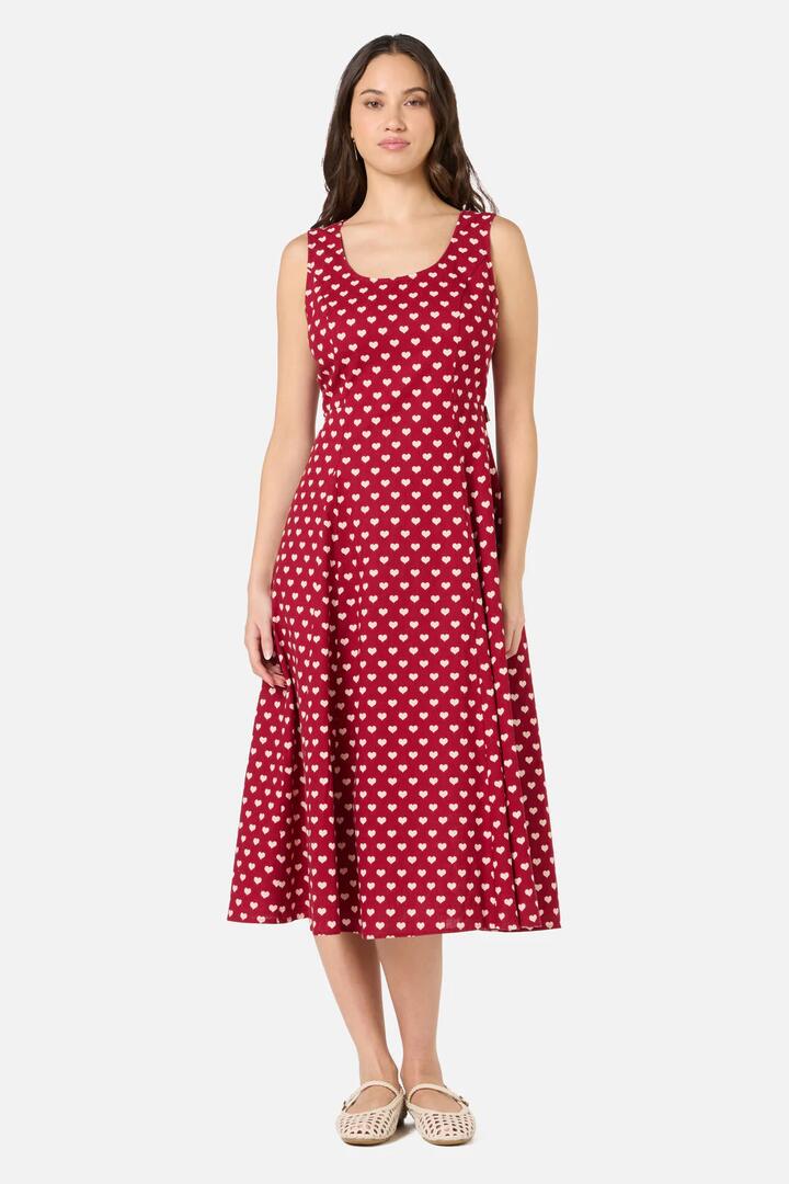 Image of Dresses. Productname: Sweet Heart Midi Dress in Red colour by brand - Princess Highway