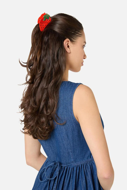 Image of Hair Accessories. Productname: Strawberry Claw Clip in Red colour by brand - Princess Highway