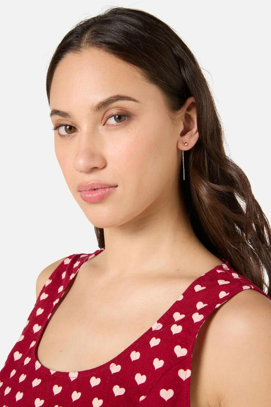 Image of Earrings. Productname: Heart Drop Earrings in Gold colour by brand - Princess Highway