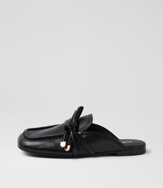 Image of Flats. Productname: Carmil Black Leather Loafers in Black colour by brand - MOLLINI
