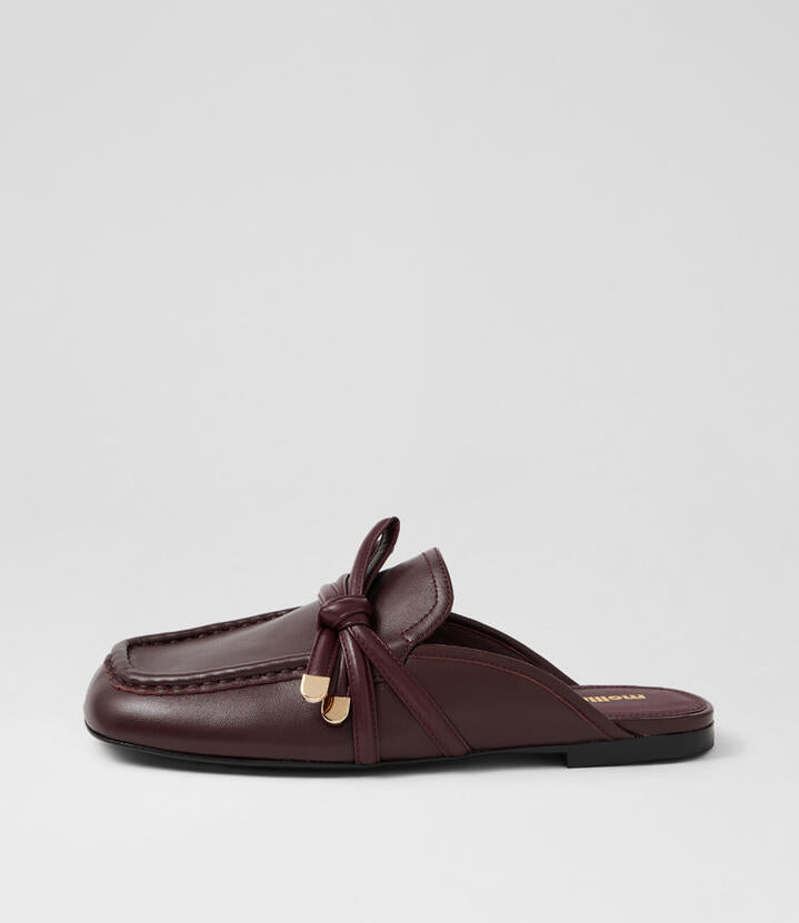 Image of Flats. Productname: Carmil Burgundy Leather Loafers in Burgundy colour by brand - MOLLINI