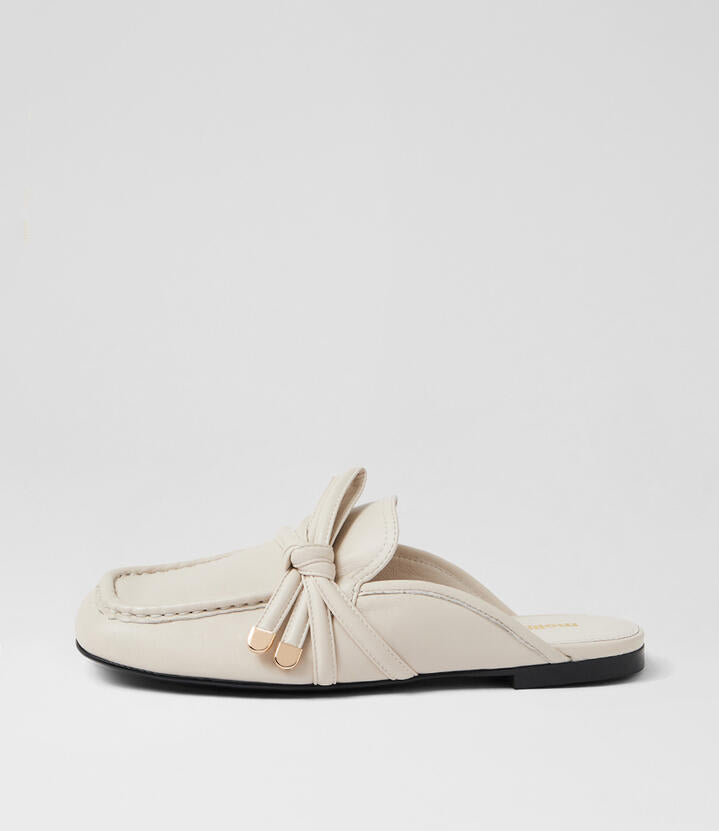 Image of Flats. Productname: Carmil Cream Leather Loafers in Cream colour by brand - MOLLINI