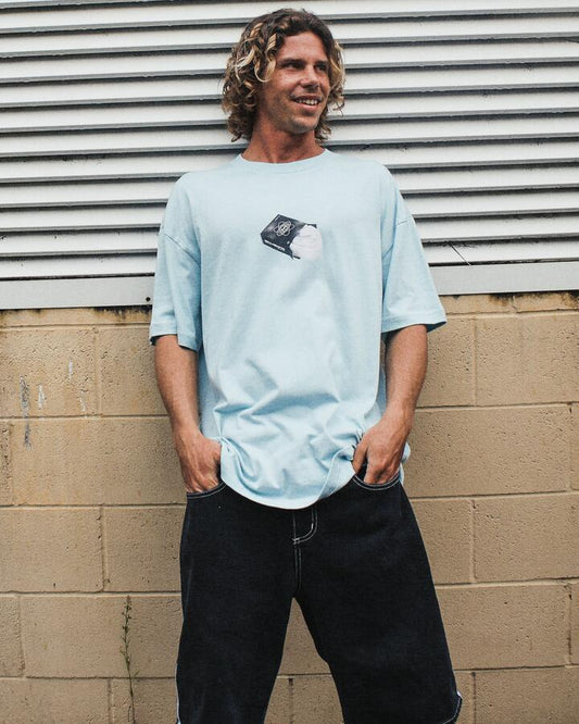 Image of T-Shirts. Product name - Billabong Mens Spec Wax Og T-Shirt Sterling Blue in Sterling Blue colour by brand - Billabong