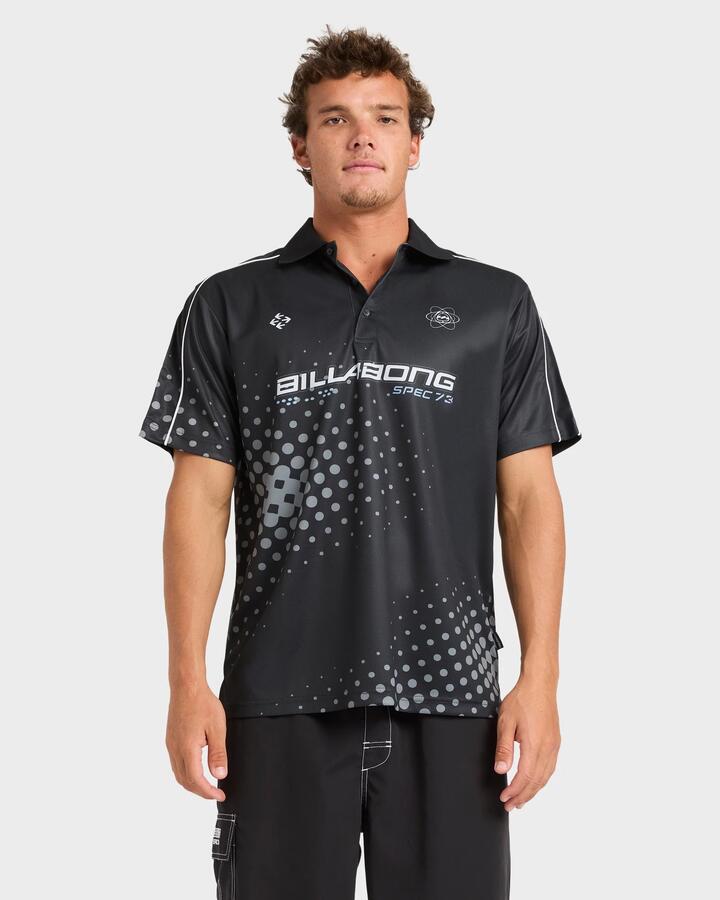 Image of Shirts. Product name - Billabong Mens Spec Signals Polo Shirt Black in Black colour by brand - Billabong