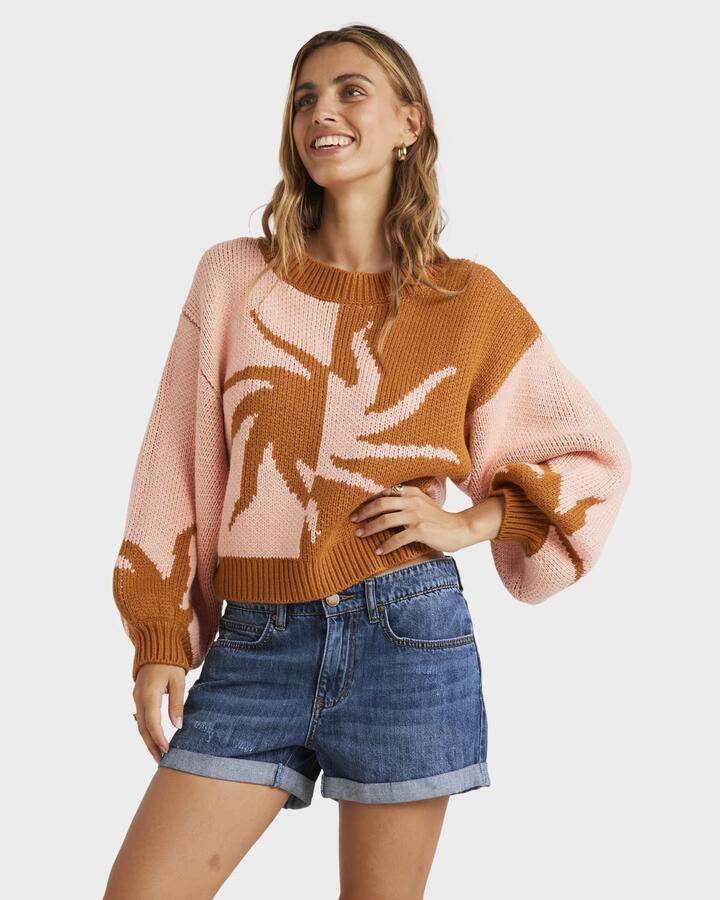 Image of Accessories. Productname: Billabong - Womens Sunswirl Crew Neck - Doeskin - in Doeskin colour by brand - Billabong