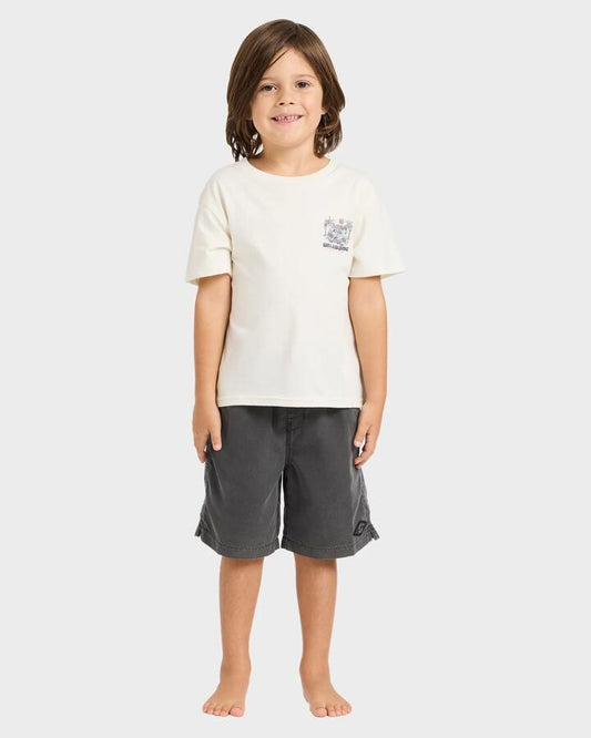 Image of a model wearing Tops. Productname: billabong - Toddlers Rush To T-Shirt - Off White - in Off White colour by brand - billabong