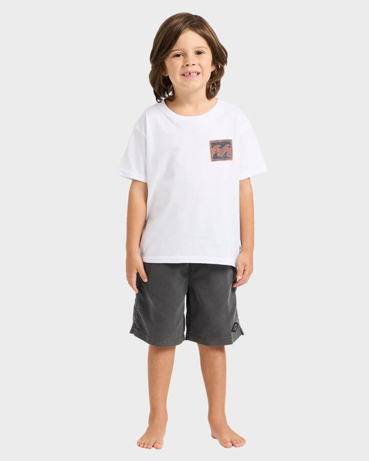 Image of T-Shirts. Product name - Billabong Toddlers Crayon T-Shirt White in White colour by brand - Billabong