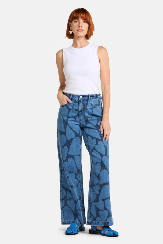 Image of Jeans. Productname: Heartbeat Denim Wide Jean in Denim colour by brand - Gorman